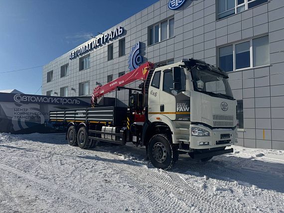 Бортовой автомобиль FAW CA 3250 с КМУ Sunhunk S-2106.