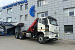 Седельный тягач FAW 3250 6х4 с КМУ Sunhunk K-238  