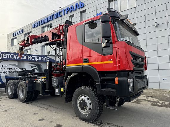 Седельный тягач "АМТ N.V.632910" 6Х6 С КМУ с буром с пробегом